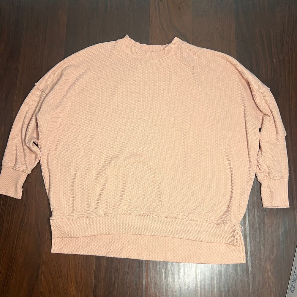 Aerie light peach crewneck sweater sz large